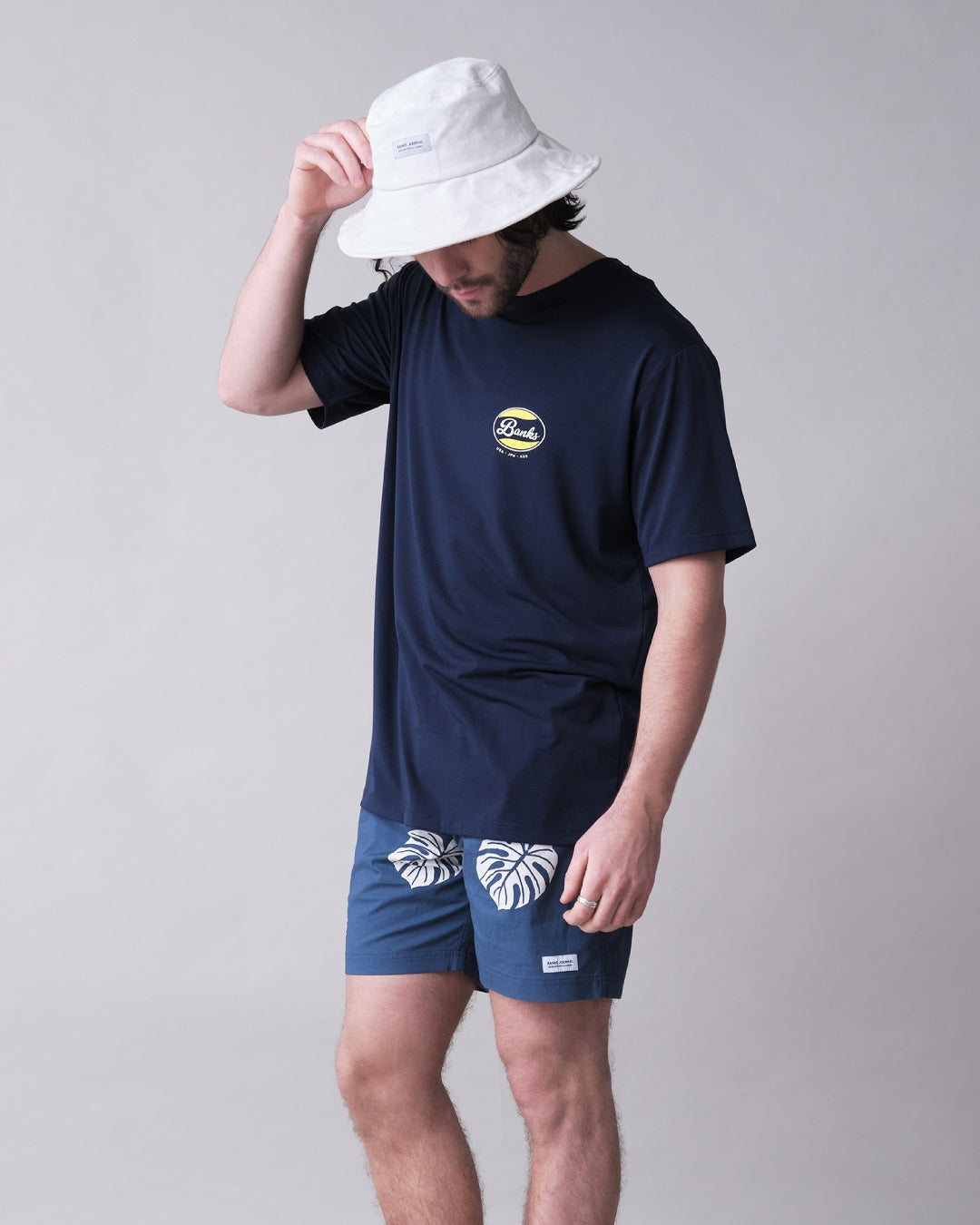 【BANKS JOURNAL】バンクスジャーナル　LOGO SURF TEE　サーフTEE　サーフィンTEE 　　カラー　ミッドナイト　サイズM