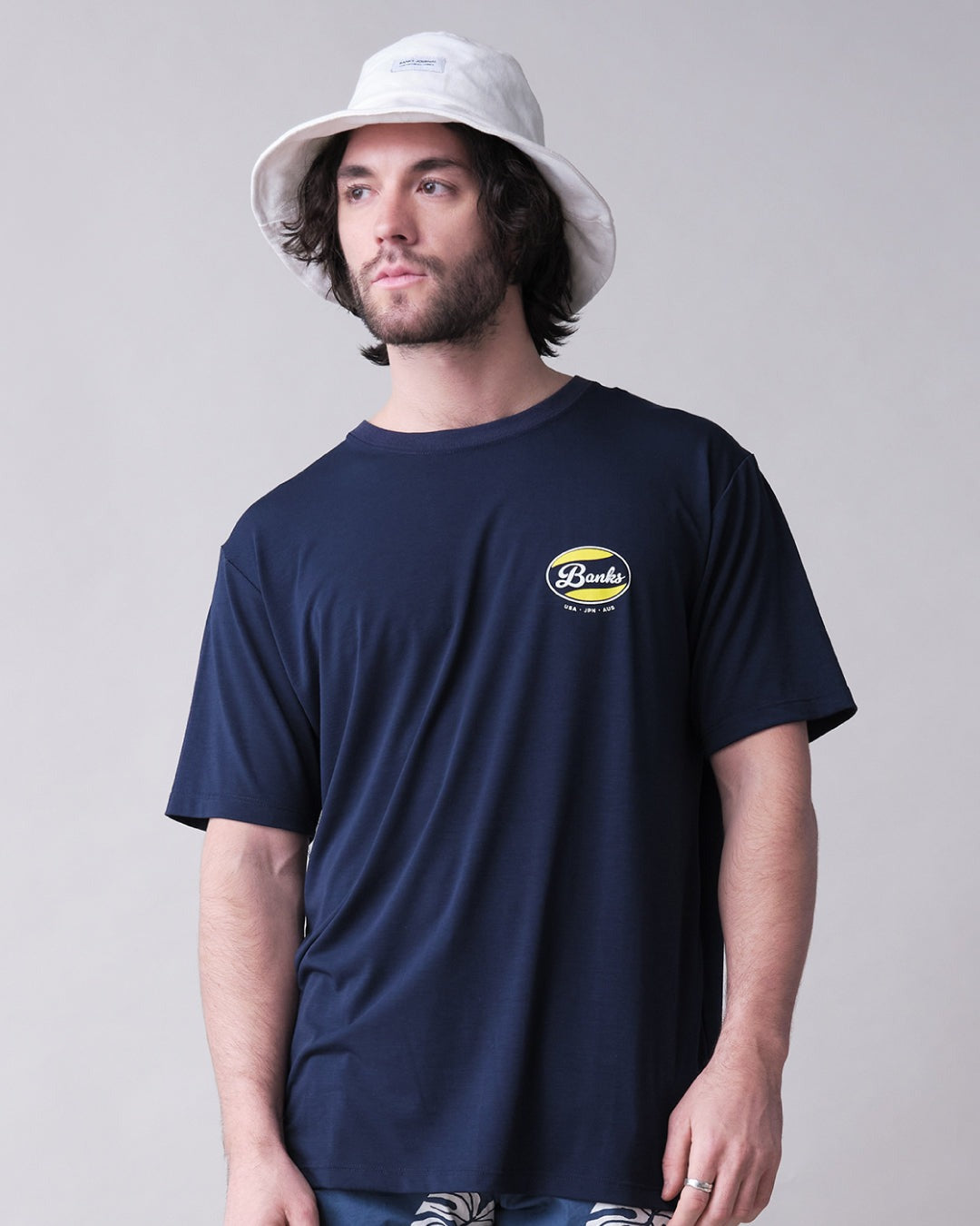 【BANKS JOURNAL】バンクスジャーナル　LOGO SURF TEE　サーフTEE　サーフィンTEE 　　カラー　ミッドナイト　サイズM