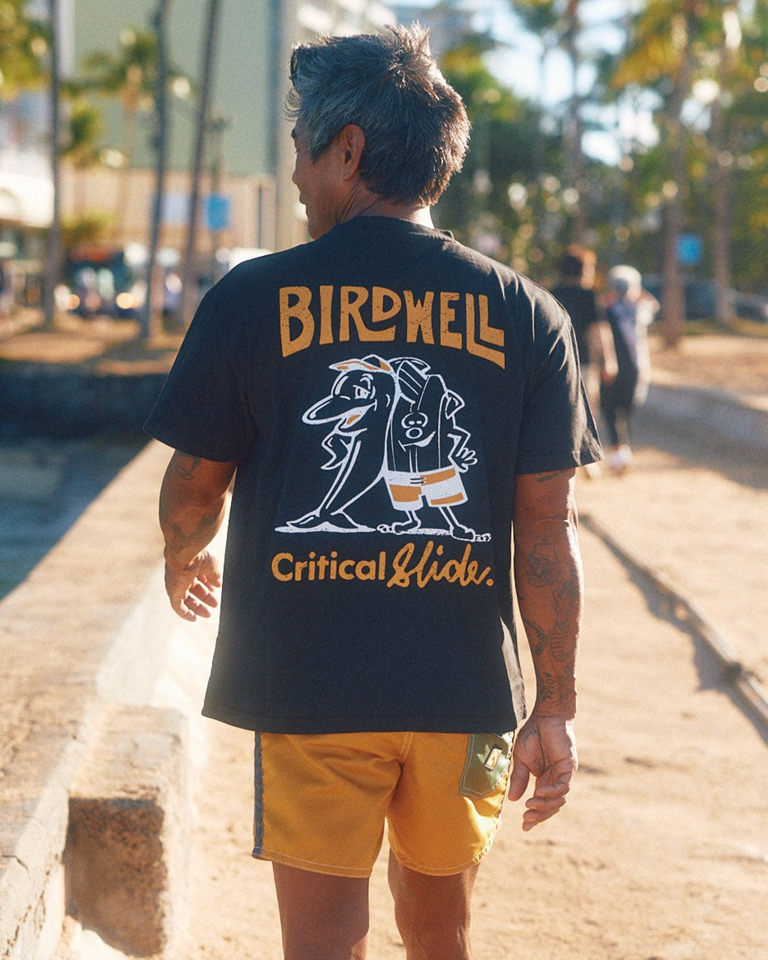 【CRITICAL SLIDE×BIRDWELL COLLABORATION】DOLFIN TEE TCSS×バードウェル　コラボTシャツ　ビンテージブラック