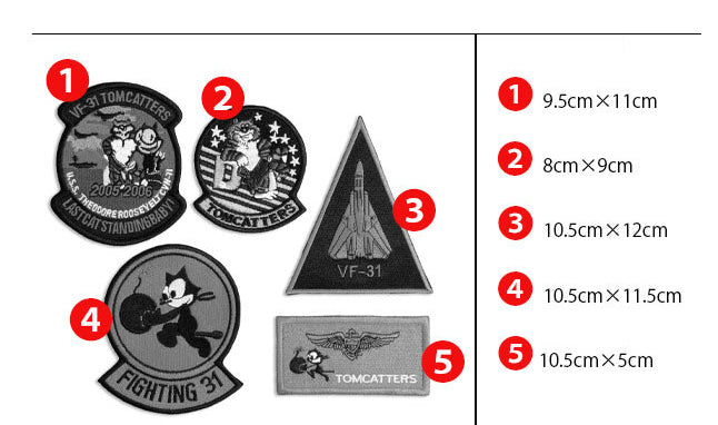ワッペン 米海軍空母ルーズベルト配備、第31戦闘飛行隊「トムキャッターズ」アビエーター・パッチ