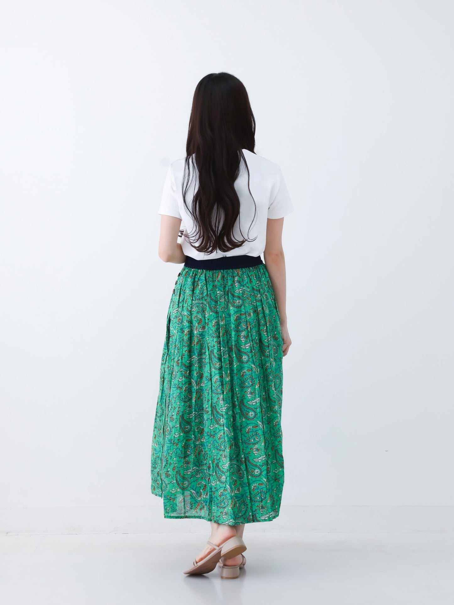 H・B コットン総柄パンツスカート PB-0074A ワンサイズ