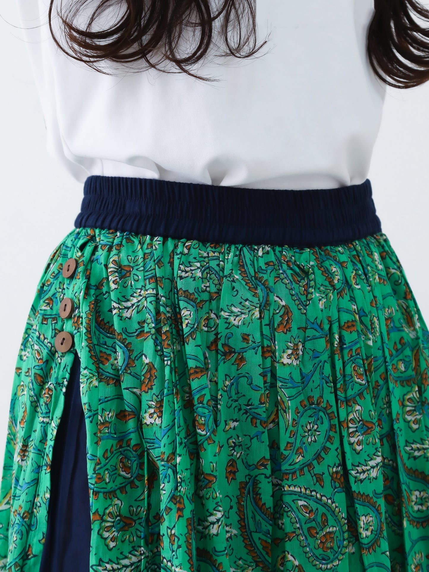 H・B コットン総柄パンツスカート PB-0074A ワンサイズ