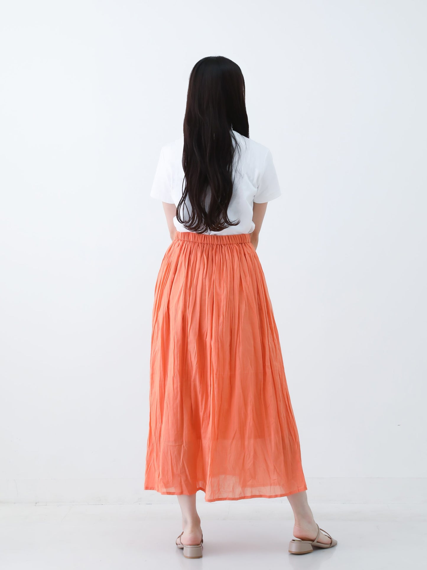 H・B コットン無地ロングスカート PB-0091 ワンサイズ