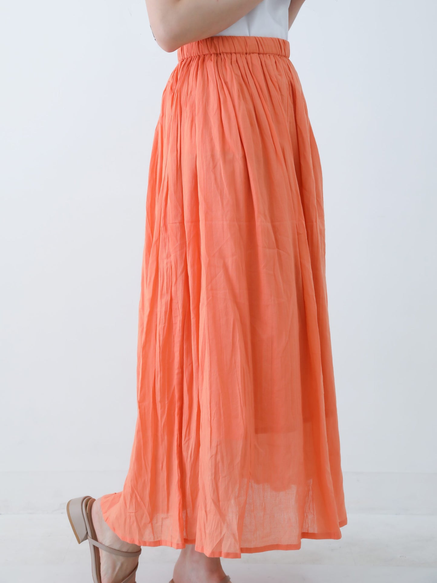 H・B コットン無地ロングスカート PB-0091 ワンサイズ