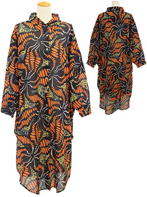 H・B コットン総柄長袖ワンピース ST1-25003 ワンサイズ