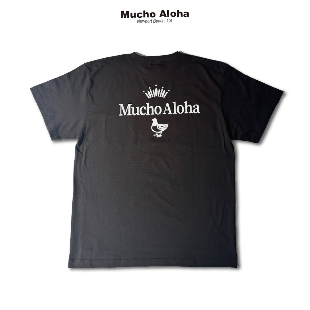 MUCHO ALOHA (ムチョアロハ) CROWN Logo S/S ポケット Tシャツ スミクロ MAT-PT003