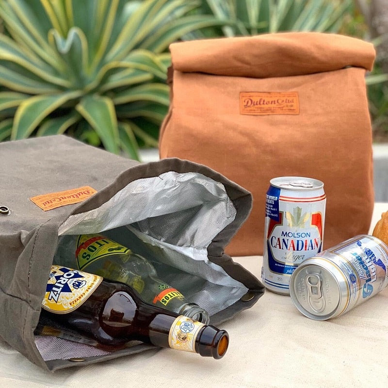 WAX CANVAS LUNCH BAG CAMEL ワックス キャンバス ランチ バッグ カラー (キャメル)