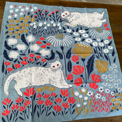 猫ちゃん　BIGハンカチーフバンダナ　70cm×70cm　コット100％