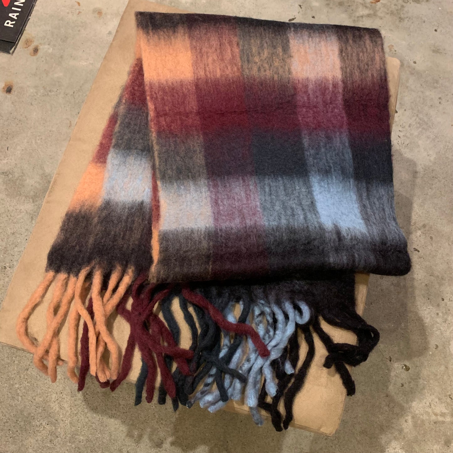 HB　男女兼用 ふわふわ フリンジ マフラー ストール 　全11柄