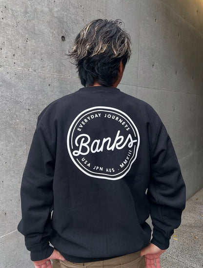 BANKS JOURNAL【バンクスジャーナル】CREW SWEAT CIRCLE ブラック　サイズL