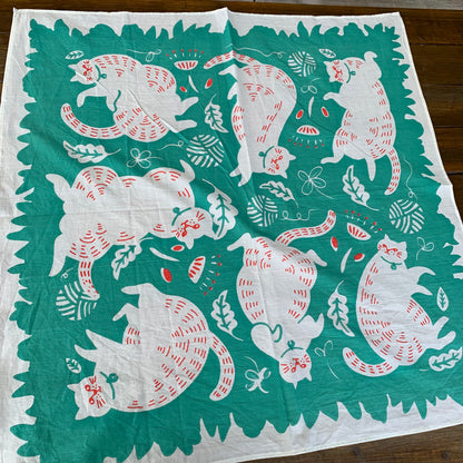 猫ちゃん　BIGハンカチーフバンダナ　70cm×70cm　コット100％