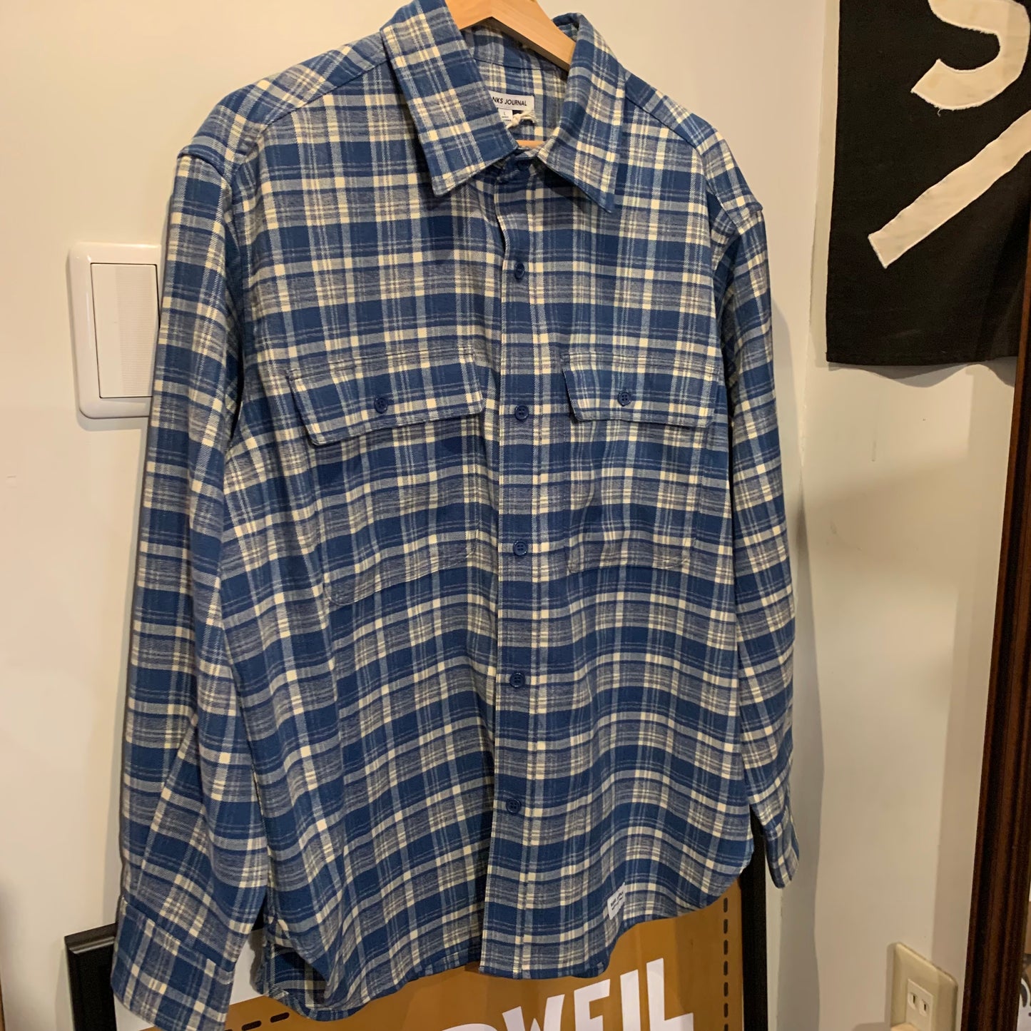 【BANKS JOURNAL】CHECK SHIRTS　ブルー　サイズL