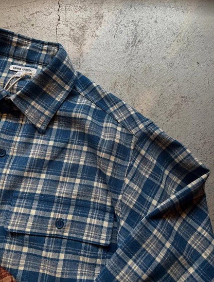 【BANKS JOURNAL】CHECK SHIRTS　ブルー　サイズL