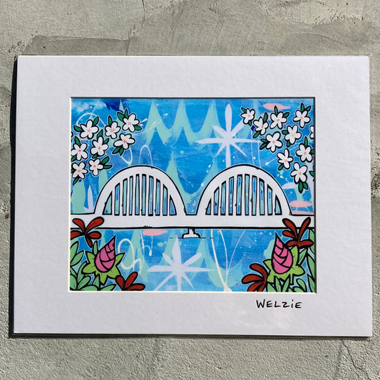 「ウェルジーアート」Welzie Art アートプリント11×14inch(28.0×35.5cm) "HALEIWA BRIDGE"