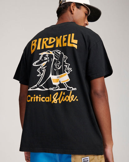 【CRITICAL SLIDE×BIRDWELL COLLABORATION】DOLFIN TEE TCSS×バードウェル　コラボTシャツ　ビンテージブラック