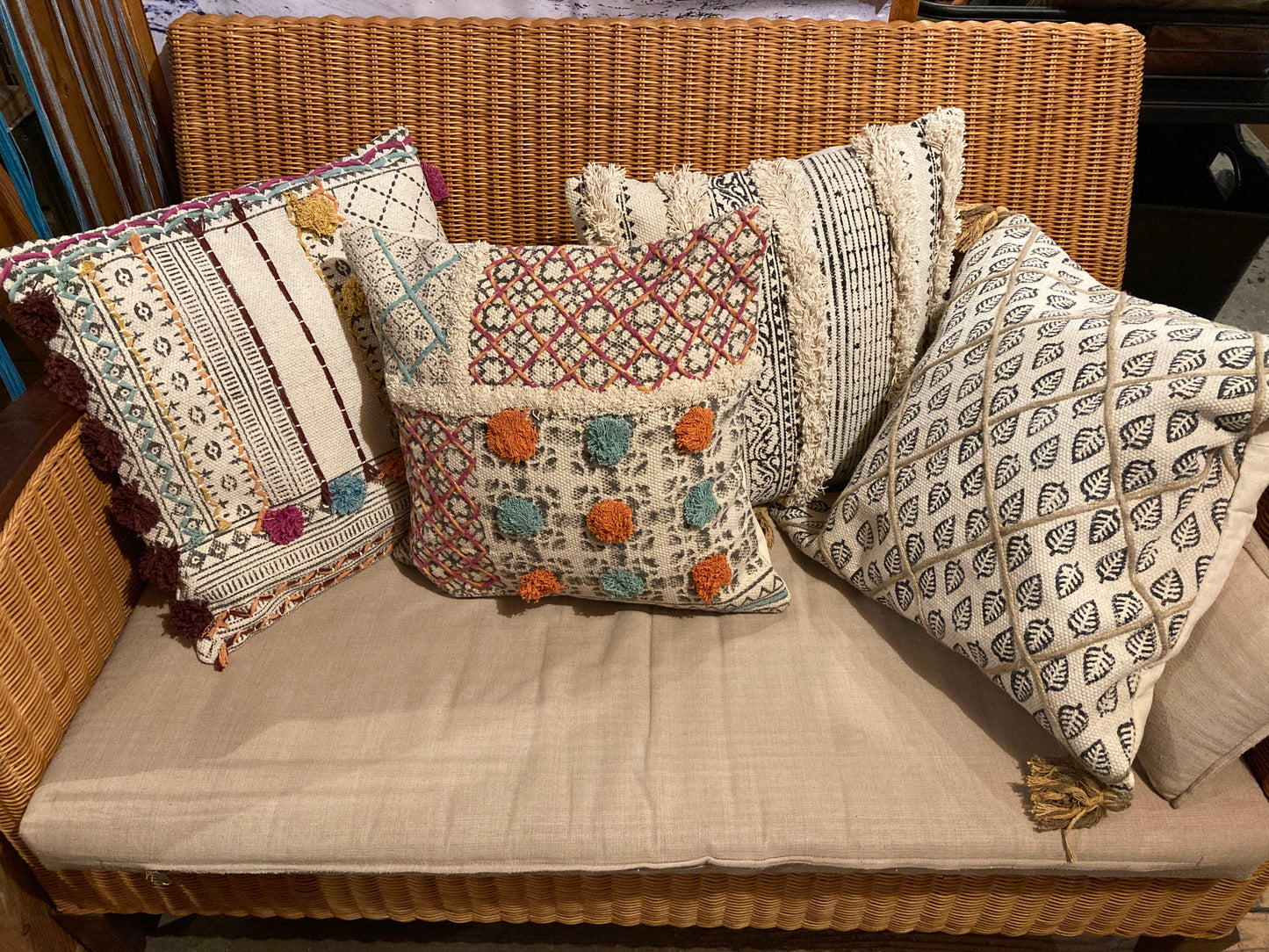 インド棉クッションカバー　コットン100％　