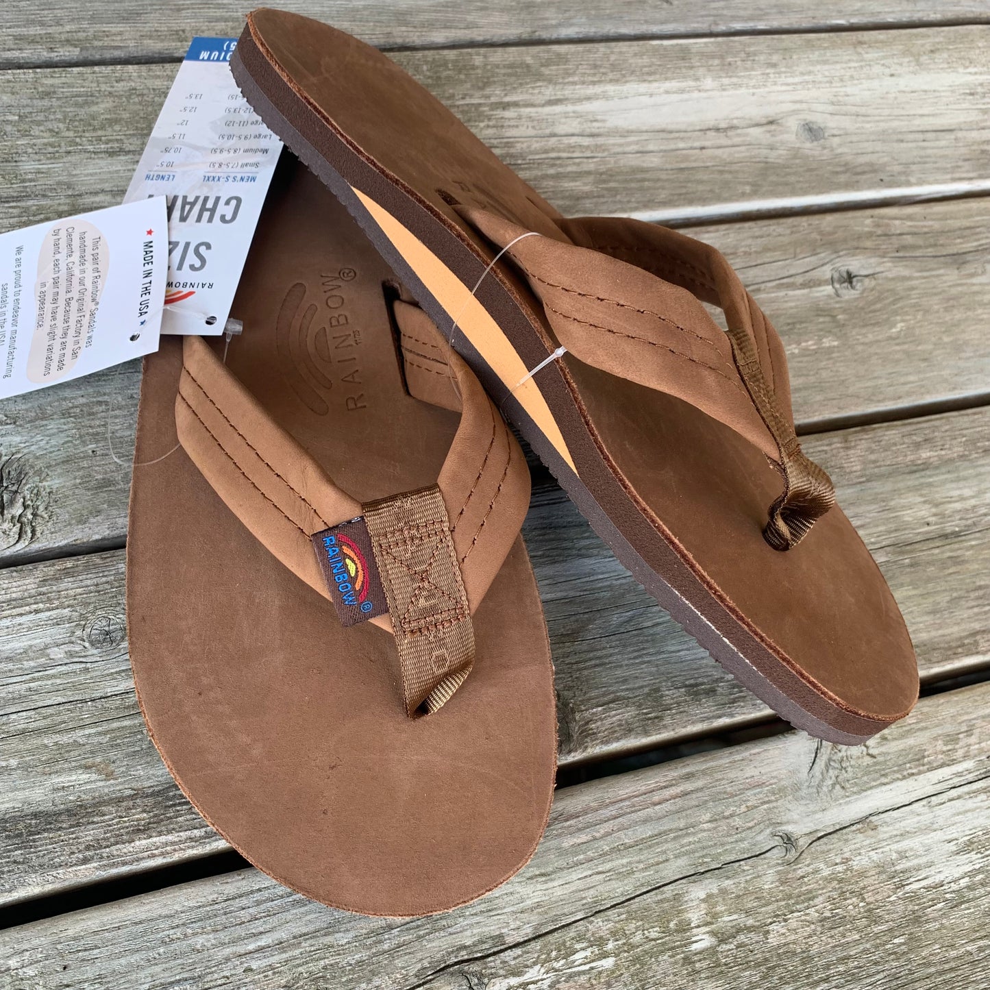 RAINBOWSANDALS【レインボーサンダル】　SINGLE LAYER PREMIER LEATHER　シングルレイヤー　カラー　REDWOOD　サイズM