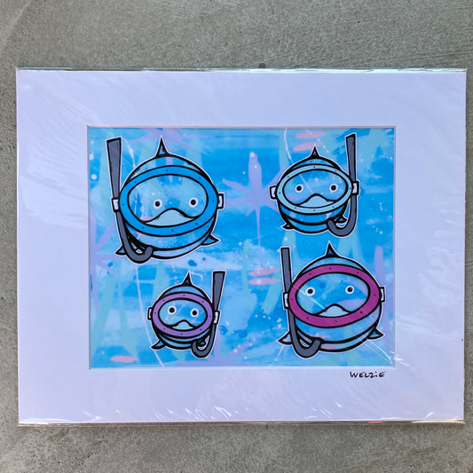 「ウェルジーアート」Welzie Art アートプリント11×14inch(28.0×35.5cm) 4Diving