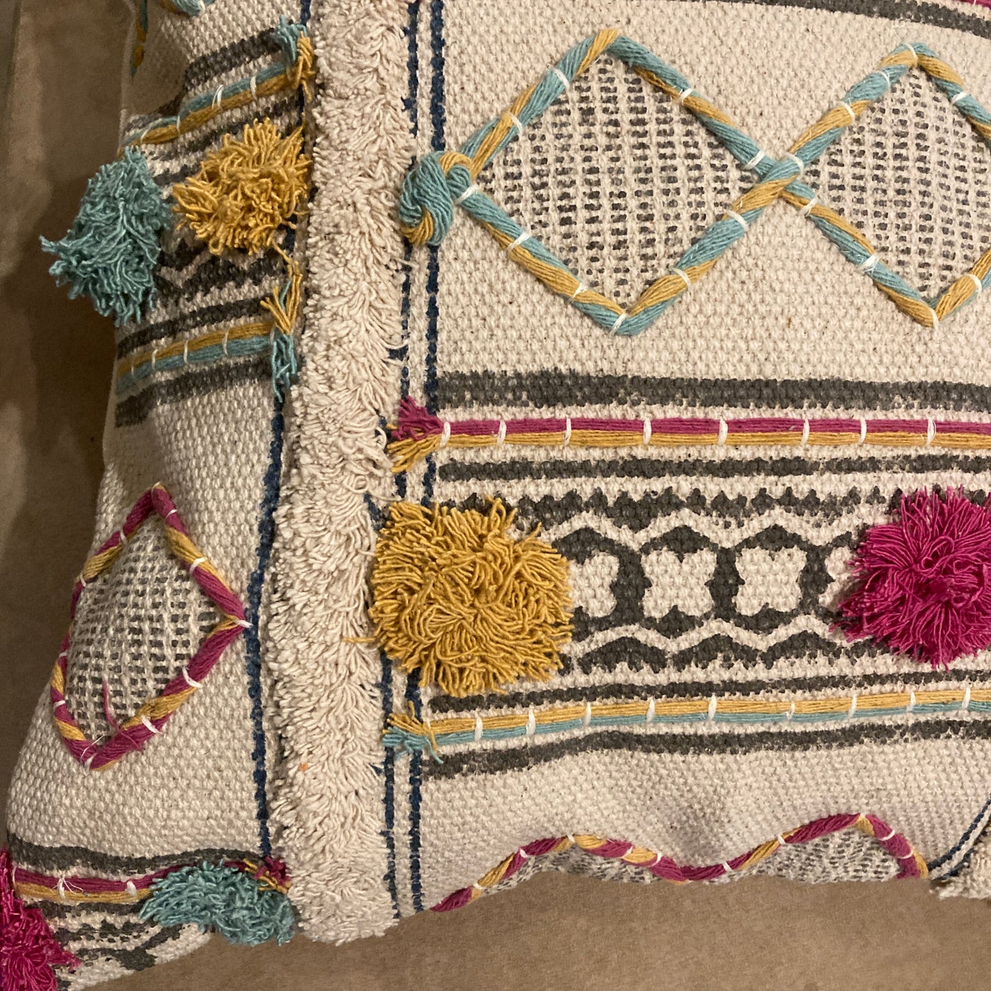 インド棉クッションカバー　コットン100％　