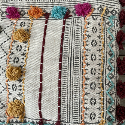 インド棉クッションカバー　コットン100％　