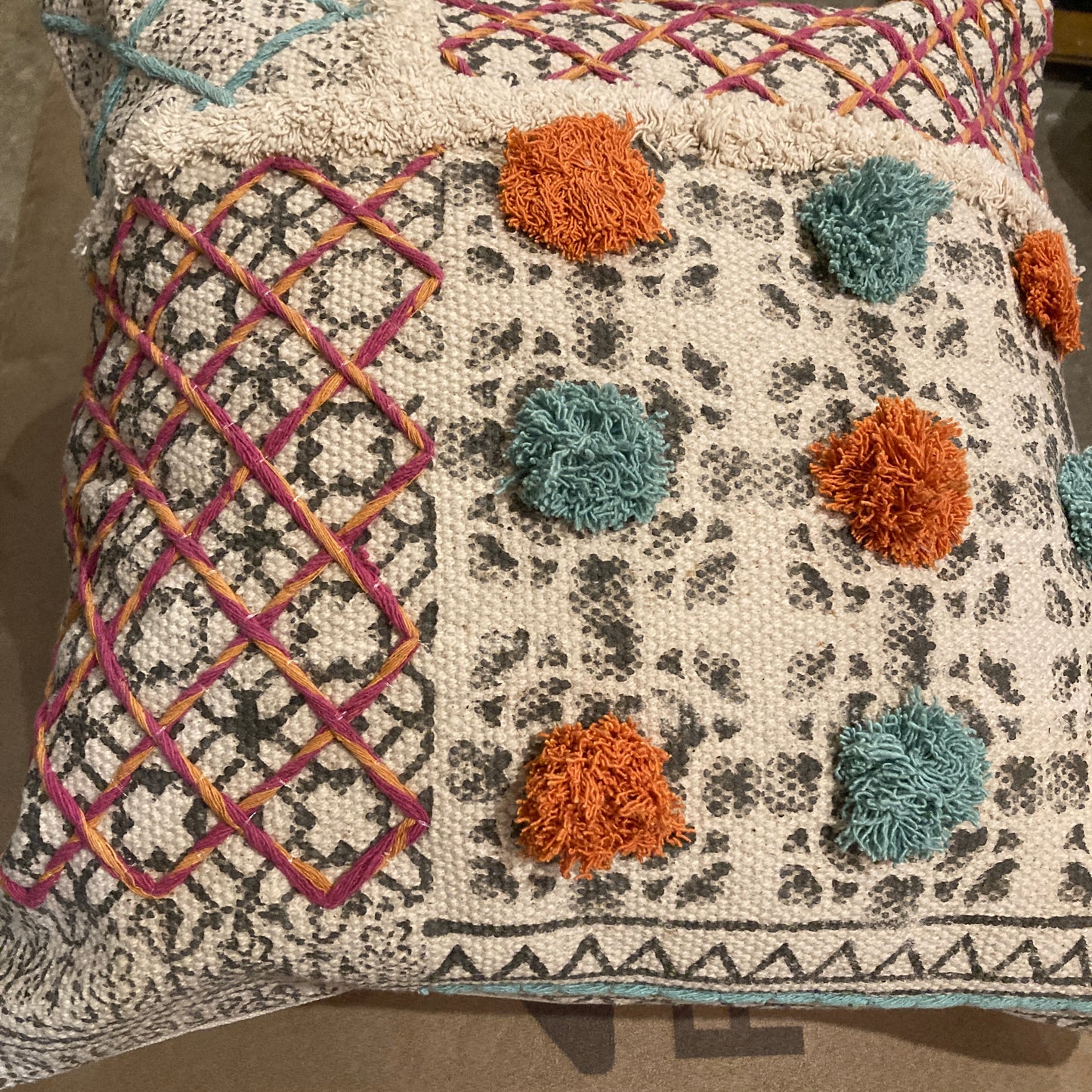 インド棉クッションカバー　コットン100％　