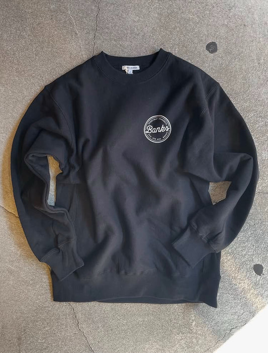BANKS JOURNAL【バンクスジャーナル】CREW SWEAT CIRCLE ブラック　サイズL