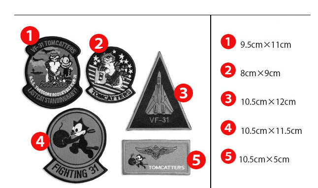 ワッペン　米海軍空母ルーズベルト配備、第31戦闘飛行隊「トムキャッターズ」アビエーター・パッチ