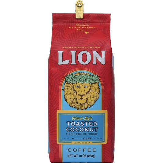 LIONcoffee 【ライオンコーヒー】TOASTED COCONUT トーストしたココナッツフレーバーコーヒー 10oz 283g