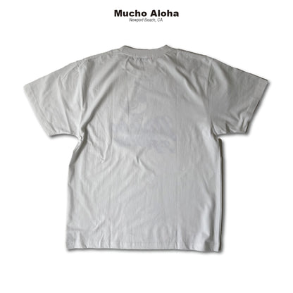 MUCHO ALOHA (ムチョアロハ) CLASSIC LOGO プリント S/S Tシャツ ホワイト MAT-008