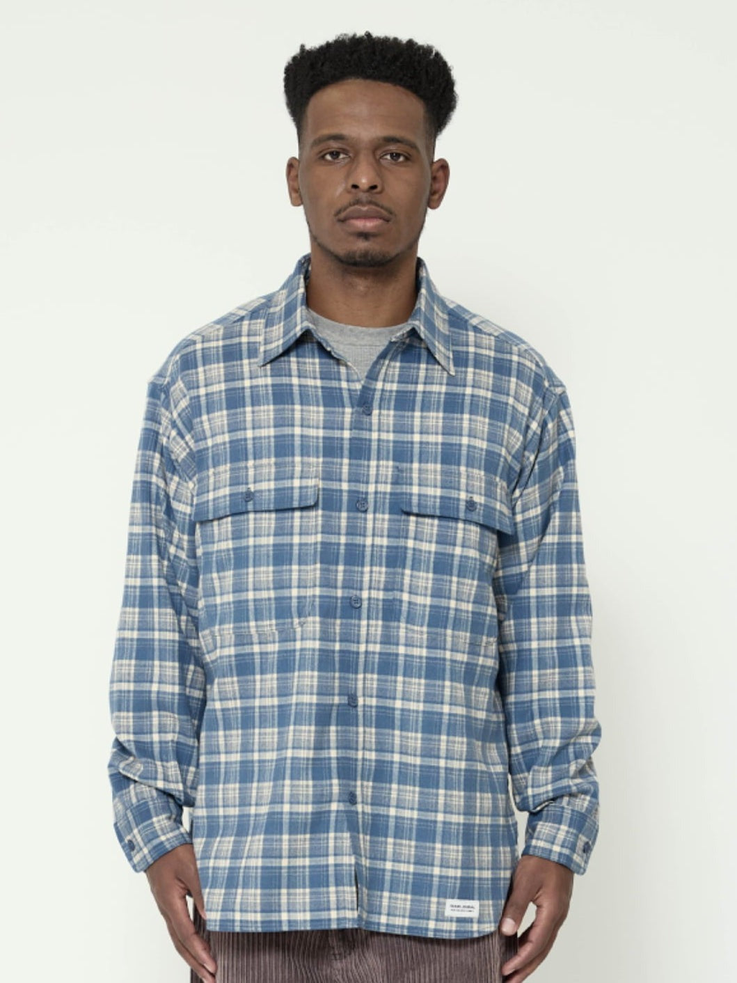 【BANKS JOURNAL】CHECK SHIRTS　ブルー　サイズL
