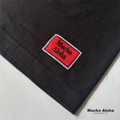 MUCHO ALOHA (ムチョアロハ) CROWN Logo S/S ポケット Tシャツ スミクロ MAT-PT003