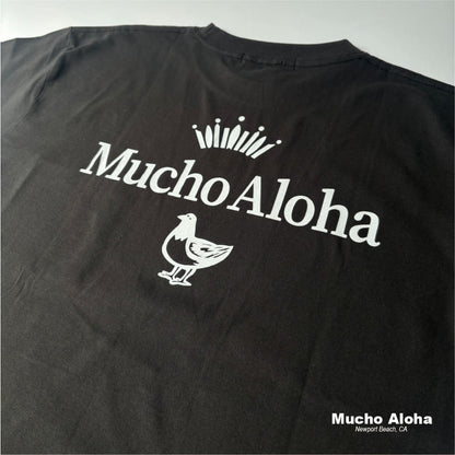 MUCHO ALOHA (ムチョアロハ) CROWN Logo S/S ポケット Tシャツ スミクロ MAT-PT003