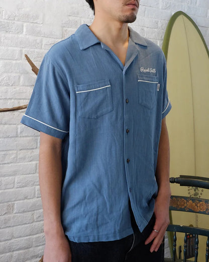 ロイアル【ROIAL】BOWLING SHIRTS　ブルー　サイズXL