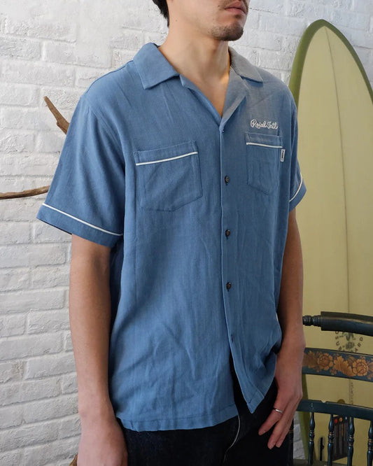 ロイアル【ROIAL】BOWLING SHIRTS　ブルー　サイズXL