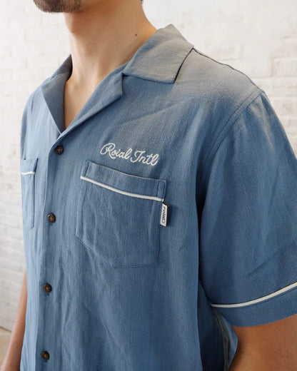 ロイアル【ROIAL】BOWLING SHIRTS　ブルー　サイズXL