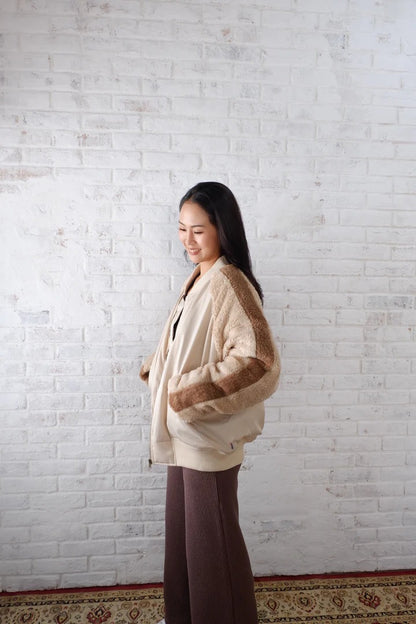 【ROIAL】DIFFERENT MATERIAL BOMBER JACKET ロイアル　レディース　ジャケット　サイズM