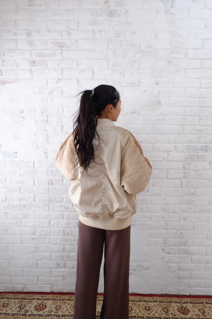 【ROIAL】DIFFERENT MATERIAL BOMBER JACKET ロイアル　レディース　ジャケット　サイズM