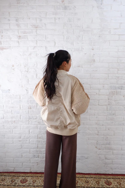 【ROIAL】DIFFERENT MATERIAL BOMBER JACKET ロイアル　レディース　ジャケット　サイズM